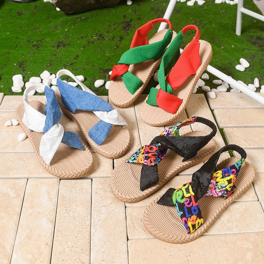 Damen modische Zehentrenner Sandalen EB