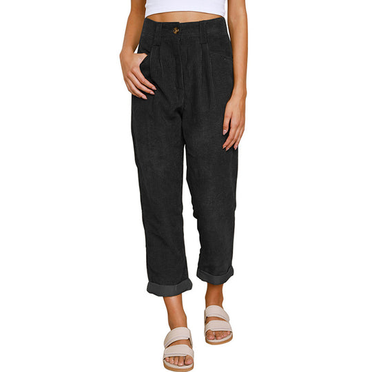 Damen High-Waist Bundfaltenhose EB