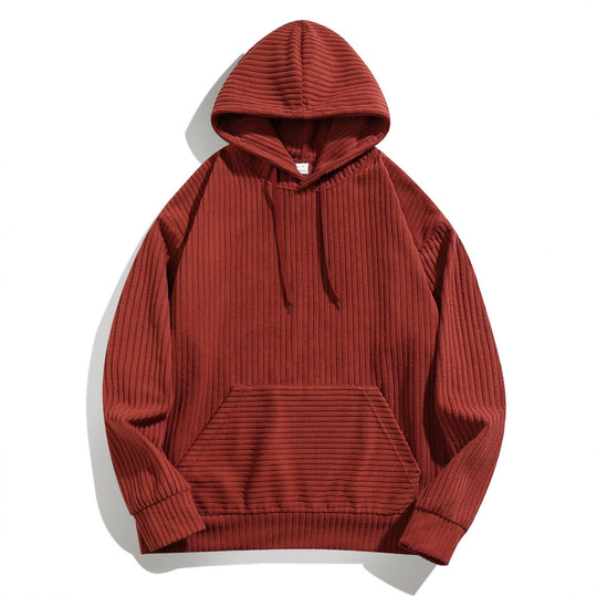 Herren Kapuzenpullover mit strukturierter Ripp-Textur und praktischen Taschen EB