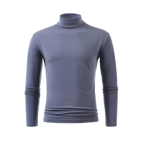 Herren nan schlankes Rollkragen-Langarmshirt aus feinem Baumwoll-Stretch Slim Fit EB