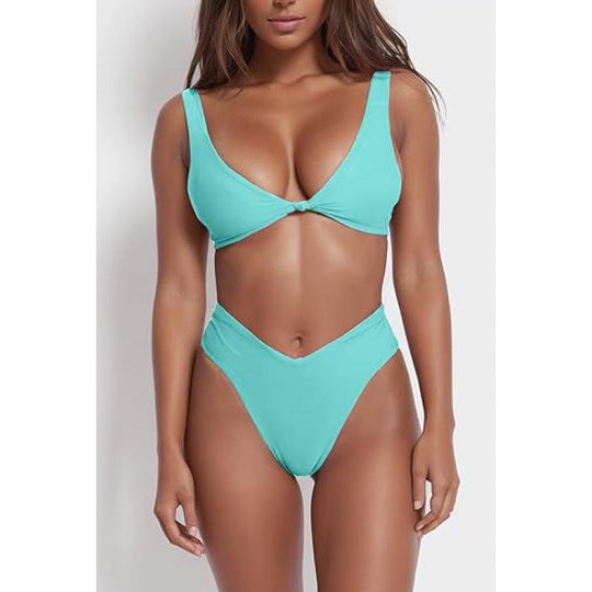 Damen Hochtaillierter Bikini mit verstellbaren Trägern EB