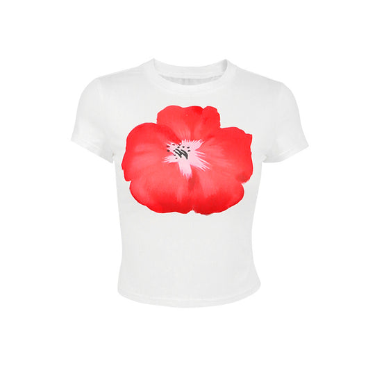 Damen Crop-T-Shirt mit floralem Print EB