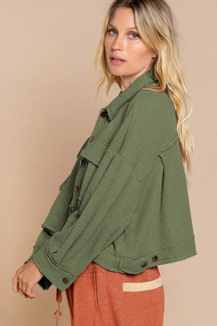 EB | Waffelstrickjacke Leicht und Trendy Perfekt für Lagenlook