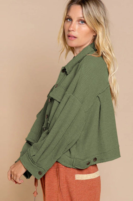 EB | Waffelstrickjacke Leicht und Trendy Perfekt für Lagenlook