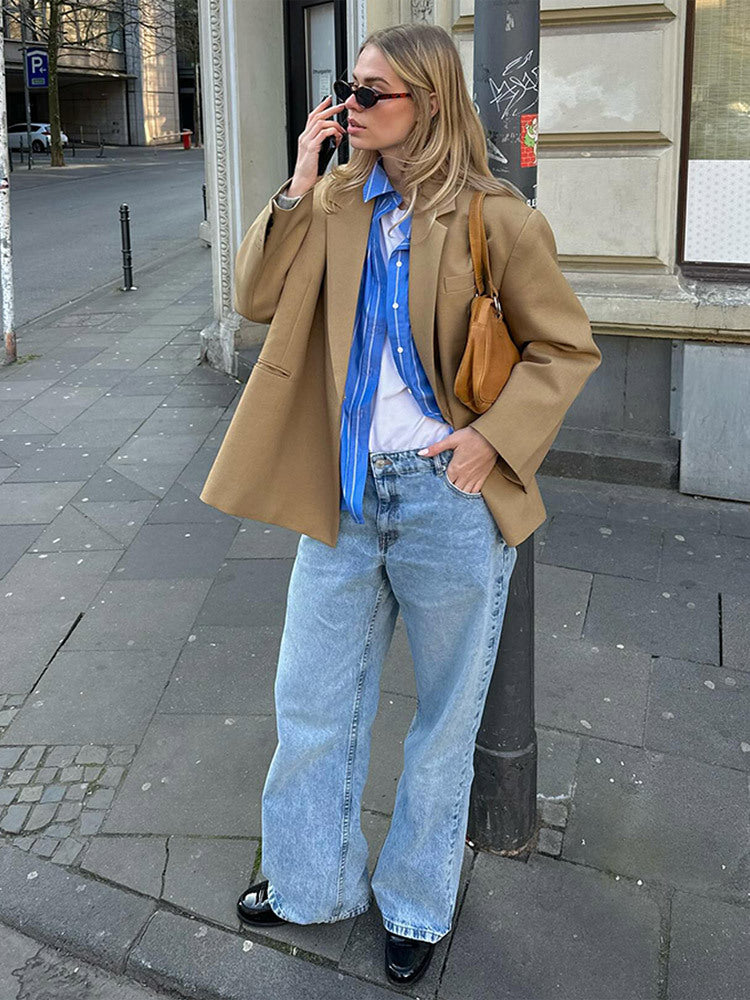 Damen oversized Blazerjacke mit modernem Schnitt EB