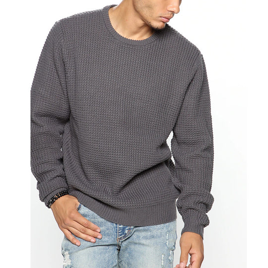 Herren Grobstrickpullover mit strukturiertem Muster und lässigem Schnitt EB