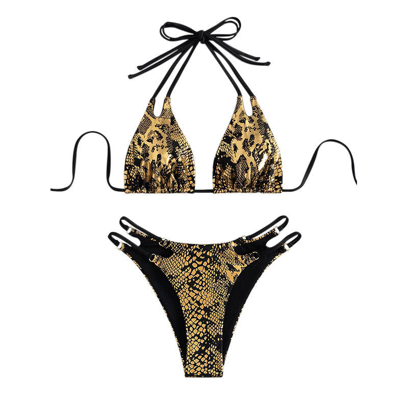 Damen Triangel-Bikini mit raffiniertem Schnitt und geschlängeltem Design EB