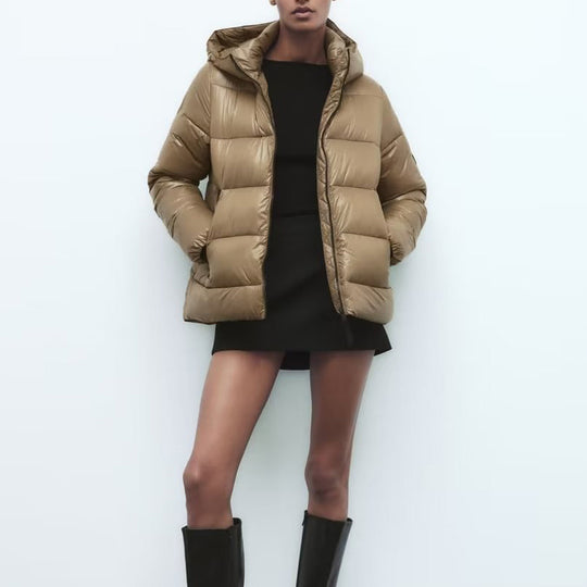 Damen wärmeisolierende Kunstfaserjacke mit abnehmbarer Kapuze EB
