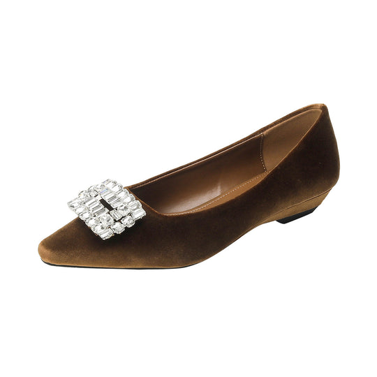 Damen elegante Ballerinas mit funkelndem Strass-Detail EB