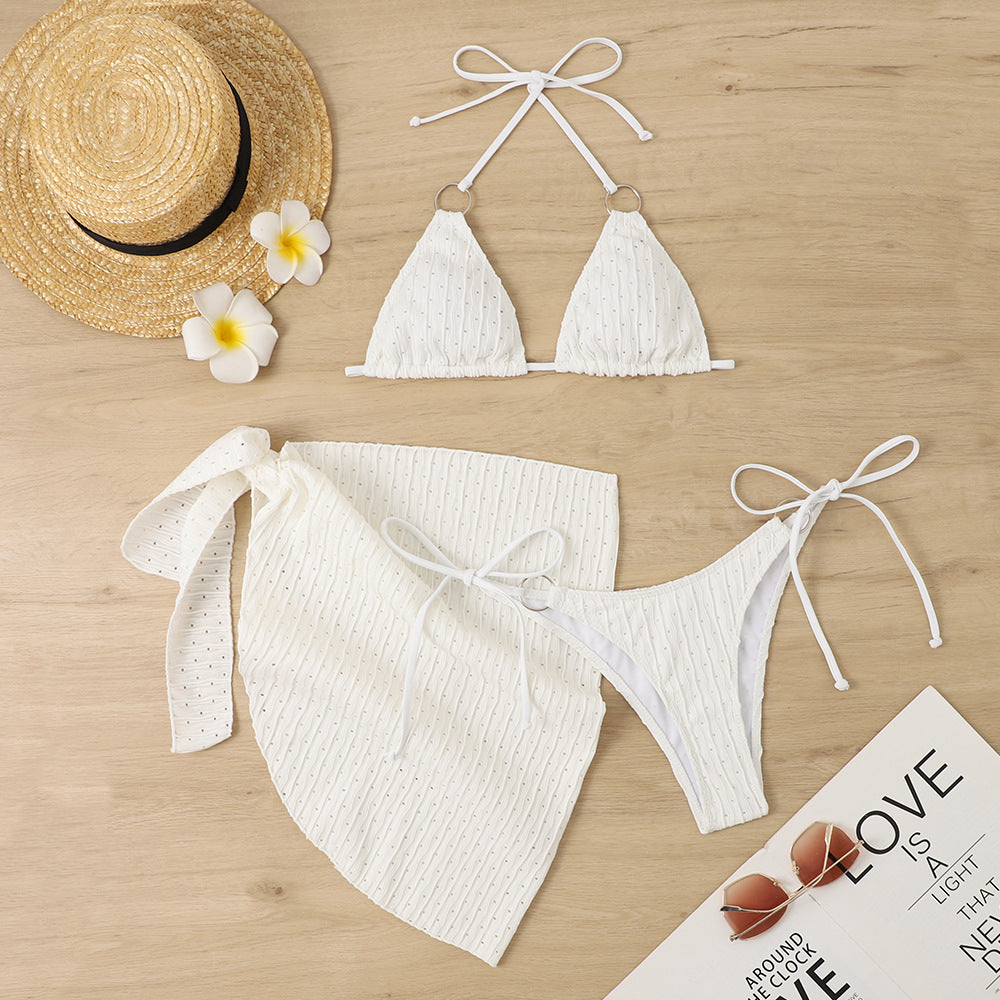 Damen Triangel Bikini-Set mit schickem Wickelrock EB