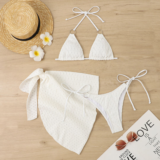 Damen Triangel Bikini-Set mit schickem Wickelrock EB