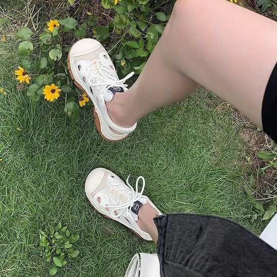Damen Sportliche Sneaker mit atmungsaktiver Oberflächenstruktur und rutschfester Sohle EB