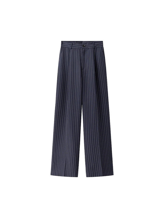 Damen weite Hochbund-Hose mit eleganten Streifen EB