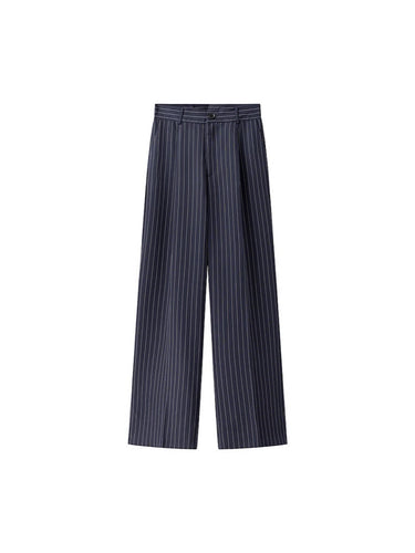 Damen weite Hochbund-Hose mit eleganten Streifen EB