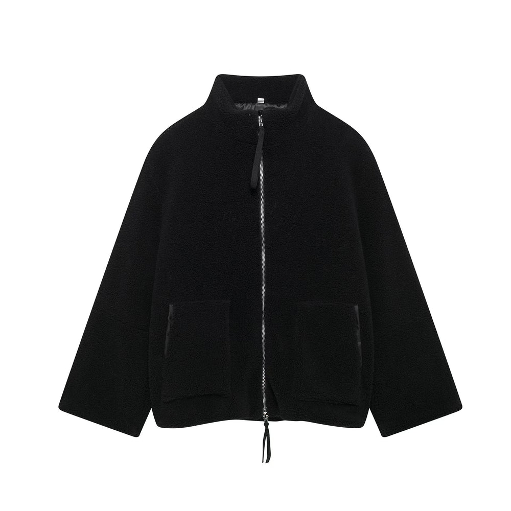 Damen Fleecejacke mit hohem Kragen und Reißverschluss EB