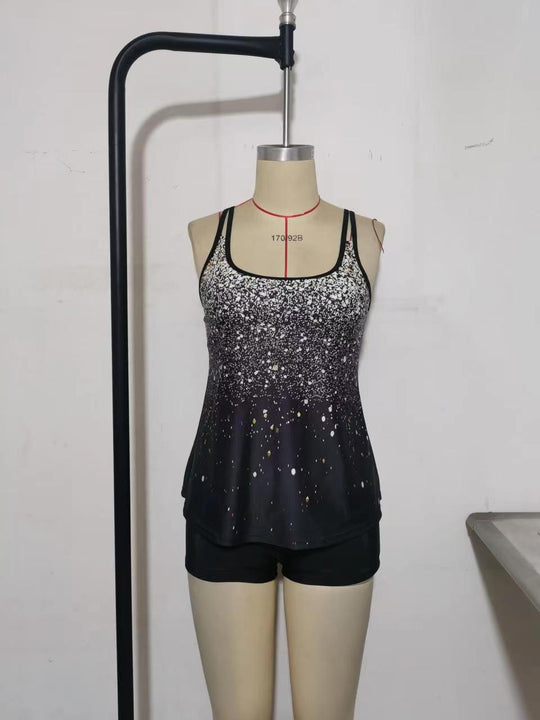 Damen Tankini-Oberteil mit floralem Design und Rückenriegel EB