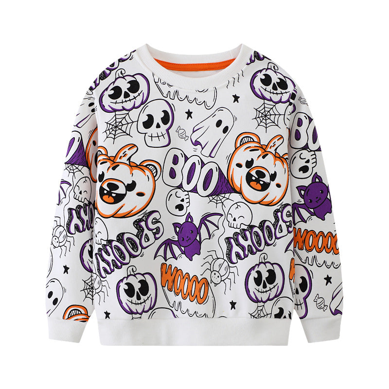 Jungen Sweatshirt mit fröhlichem Halloween-Motiv EB