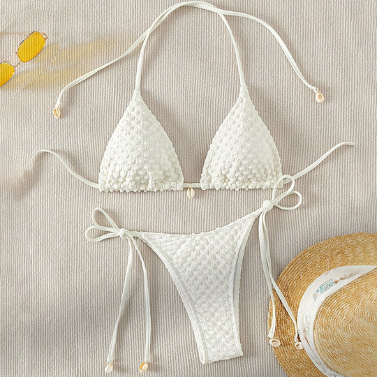 Damen Triangel-Bikini mit elastischem Design und raffinierten Bindebändern EB