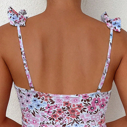 Damen Bademode mit verspieltem Rüschendesign und floralem Schnitt EB