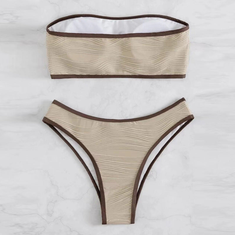 Damen Bandeau-Bikini-Set mit strukturiertem Design EB