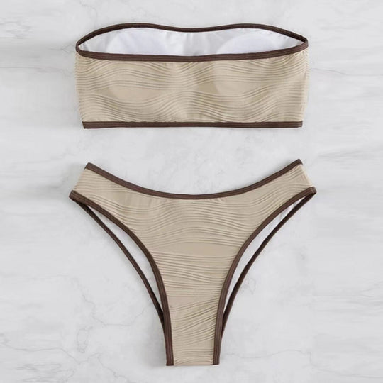 Damen Bandeau-Bikini-Set mit strukturiertem Design EB
