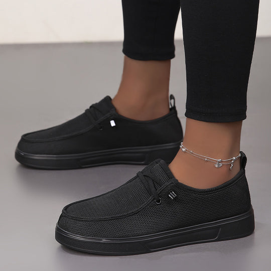 Damen Atmungsaktive Freizeitsneaker mit rutschfester Sohle und elastischem Schnürsystem EB