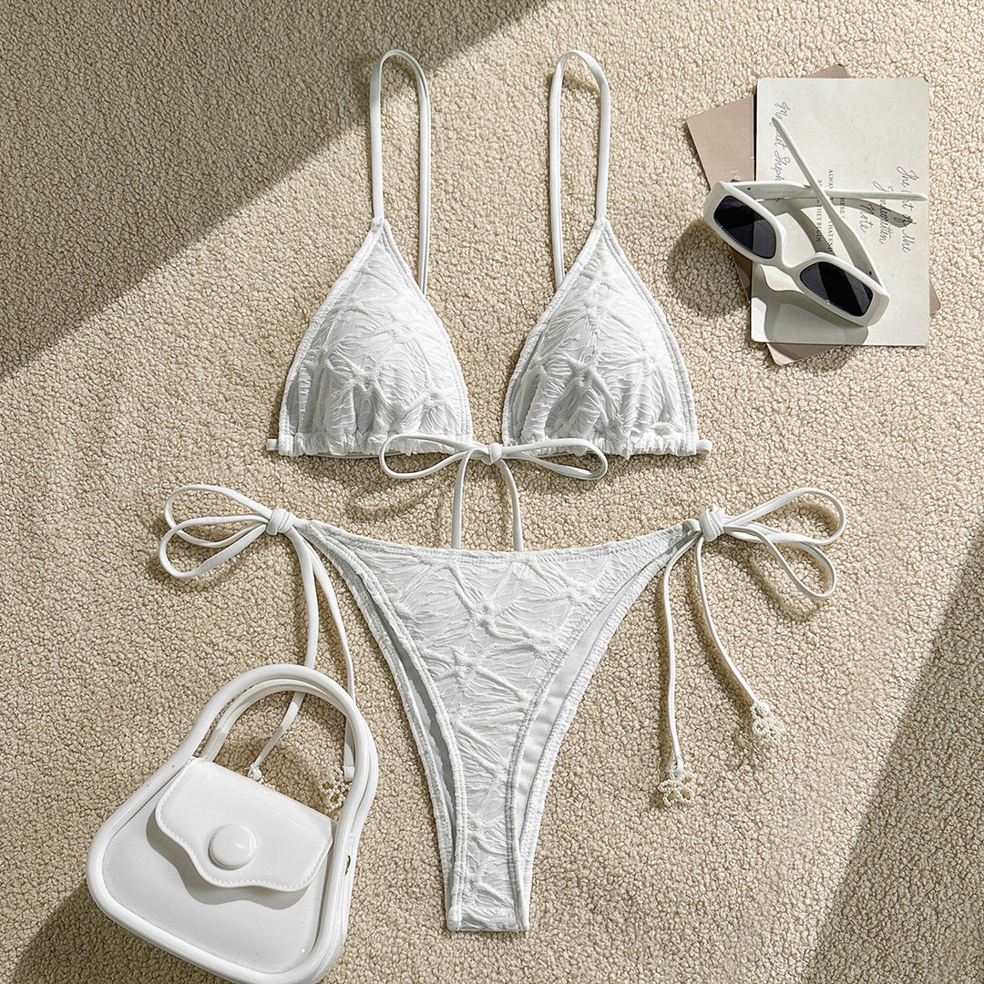 Damen Triangel-Bikini mit verspielten Schleifen EB