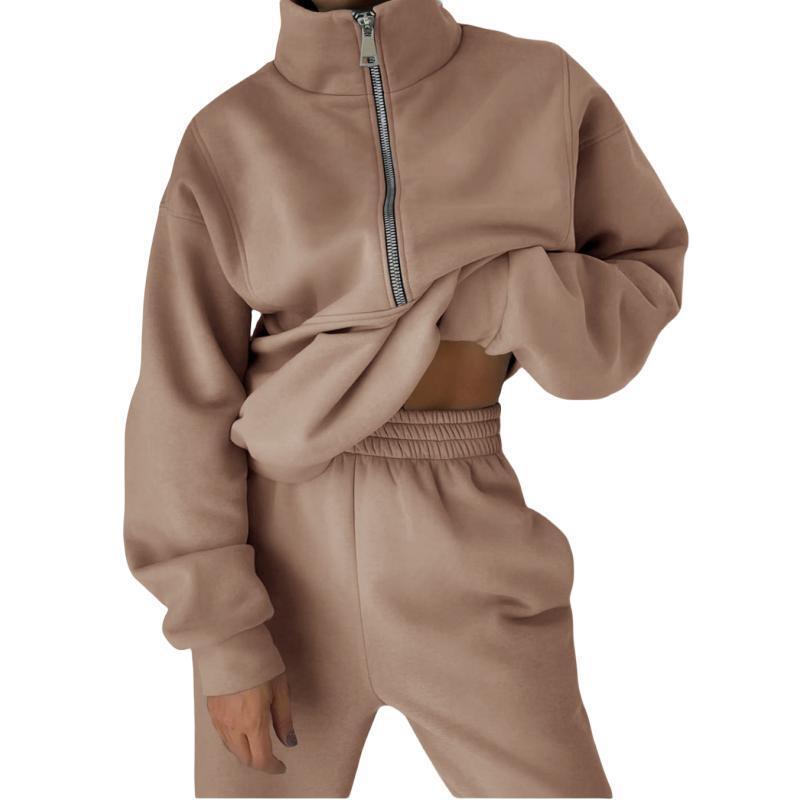 Damen Sweatshirt mit hohem Kragen und Reißverschluss EB