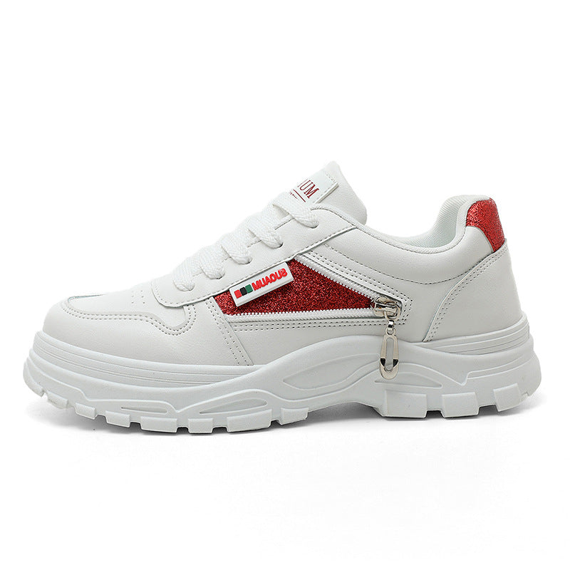Damen Sneaker mit modischem Reißverschluss und gepolstertem Innenfutter EB