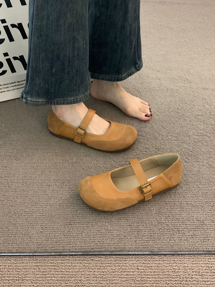 Damen komfortable Ballerinas mit modischem Riemchen und weichem Innenfutter EB