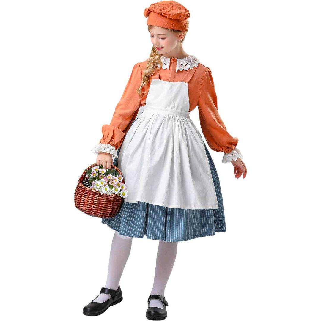 Damen Trachtenkleid mit Schürze und Mütze EB