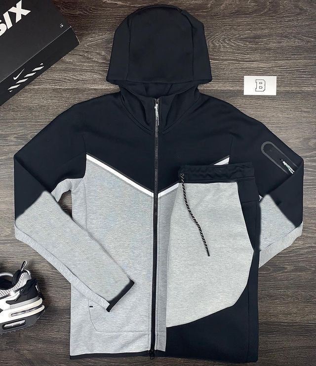 Herren sportliches Hoodie-Set mit atmungsaktiven Eigenschaften und modernen Kontrastdetails EB