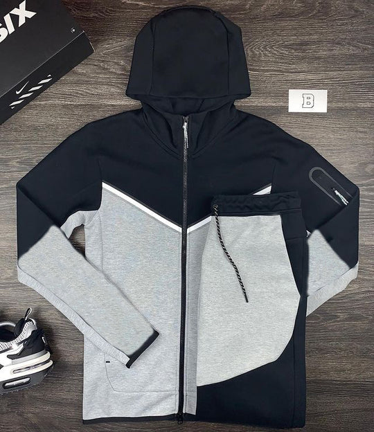 Herren sportliches Hoodie-Set mit atmungsaktiven Eigenschaften und modernen Kontrastdetails EB
