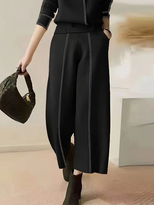 Damen elegante Culotte mit dekorativen Steppnähten EB