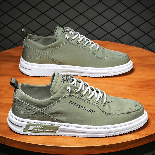 Damen Sneaker aus hochwertigem Leder mit atmungsaktiver Mesh-Oberfläche EB