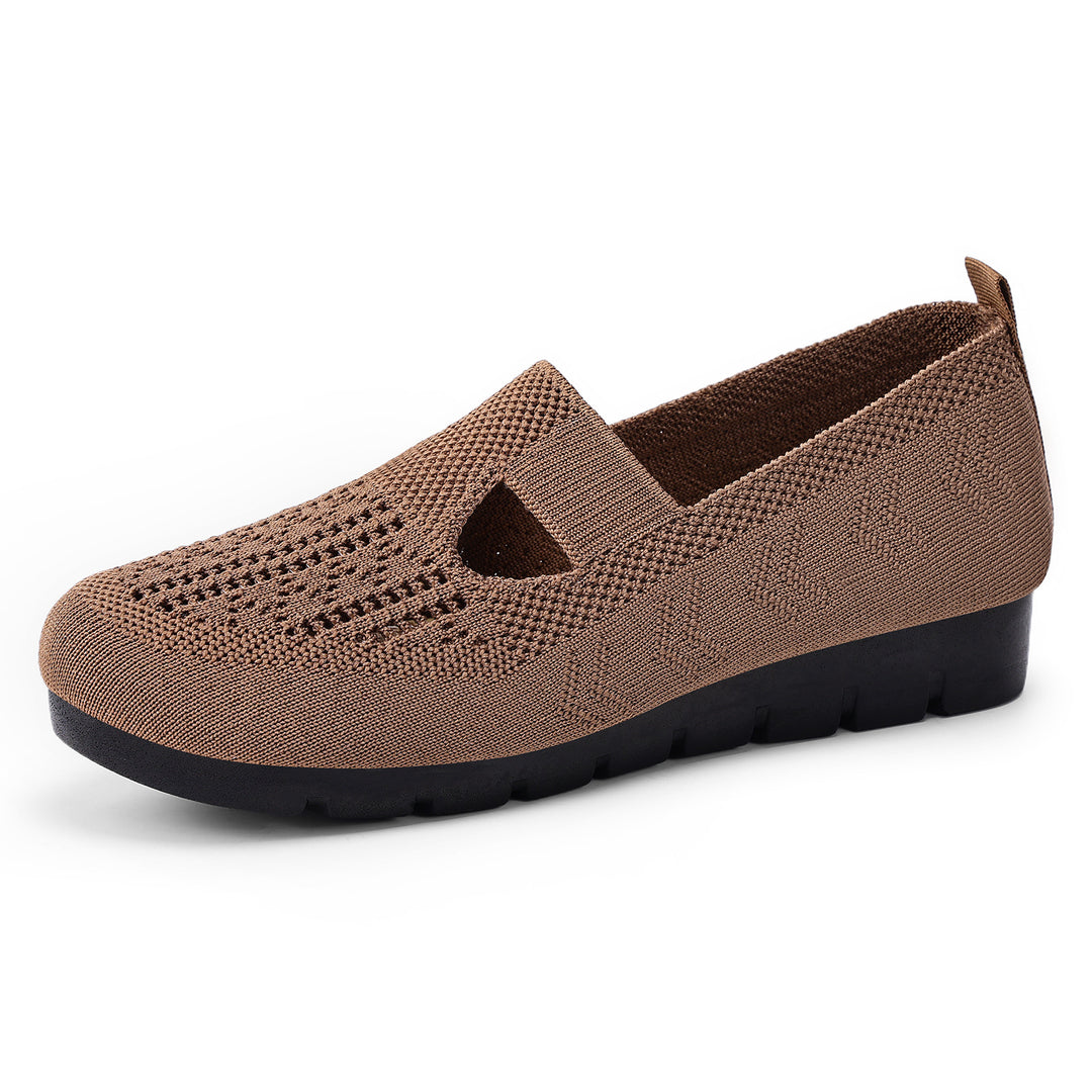 Damen Komfortable und atmungsaktive Slip-On Schuhe mit elastischem Riemchen EB