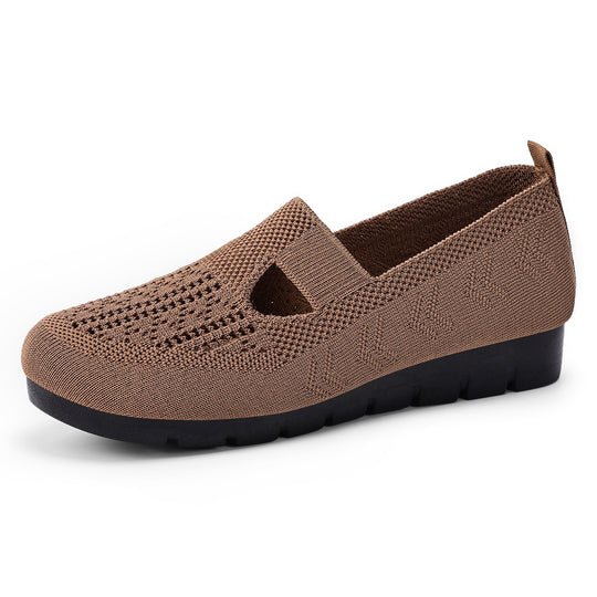 Damen Komfortable und atmungsaktive Slip-On Schuhe mit elastischem Riemchen EB