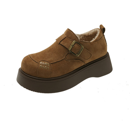 Damen Komfortable Clogs mit modischem Schnallenverschluss und dickem Futtermaterial EB