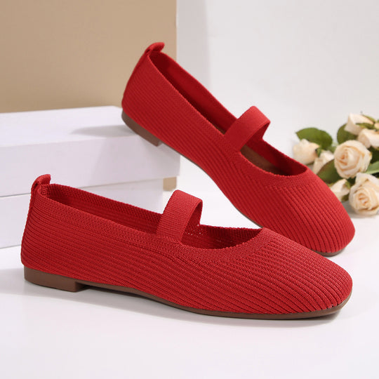 Damen Ballerinas mit Komfort-Sohle und elastischem Riemen EB