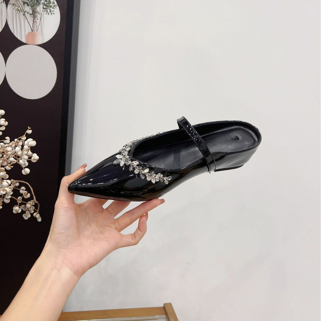Damen elegante Slingback-Pumps mit funkelndem Strass EB