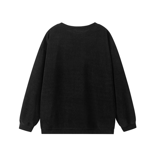 Damen lässiger Sweatshirt mit feiner Rippstruktur und komfortablem Schnitt EB