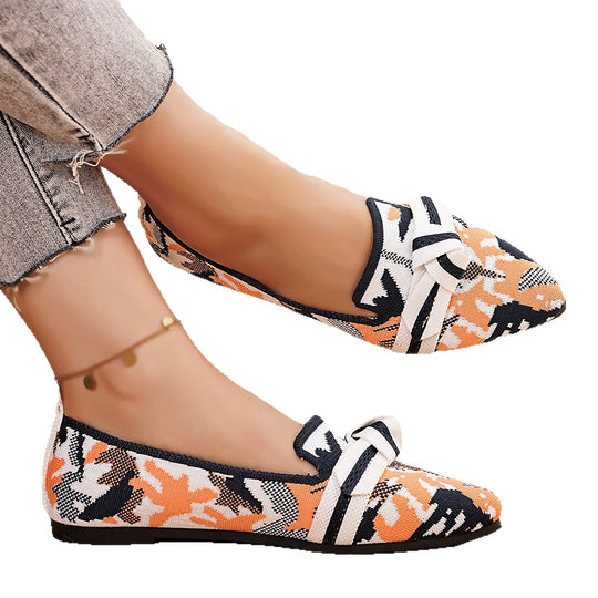 Damen Ballerinas mit stilvollem Kunstwerk-Woven-Design EB