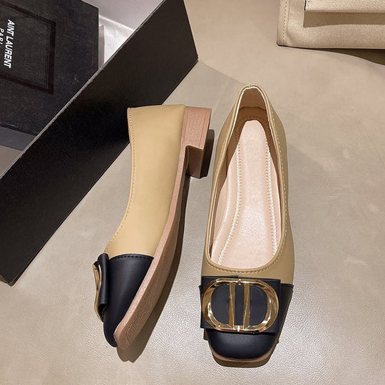 Damen elegante Ballerinas mit dekorativer Schnallenverzierung EB