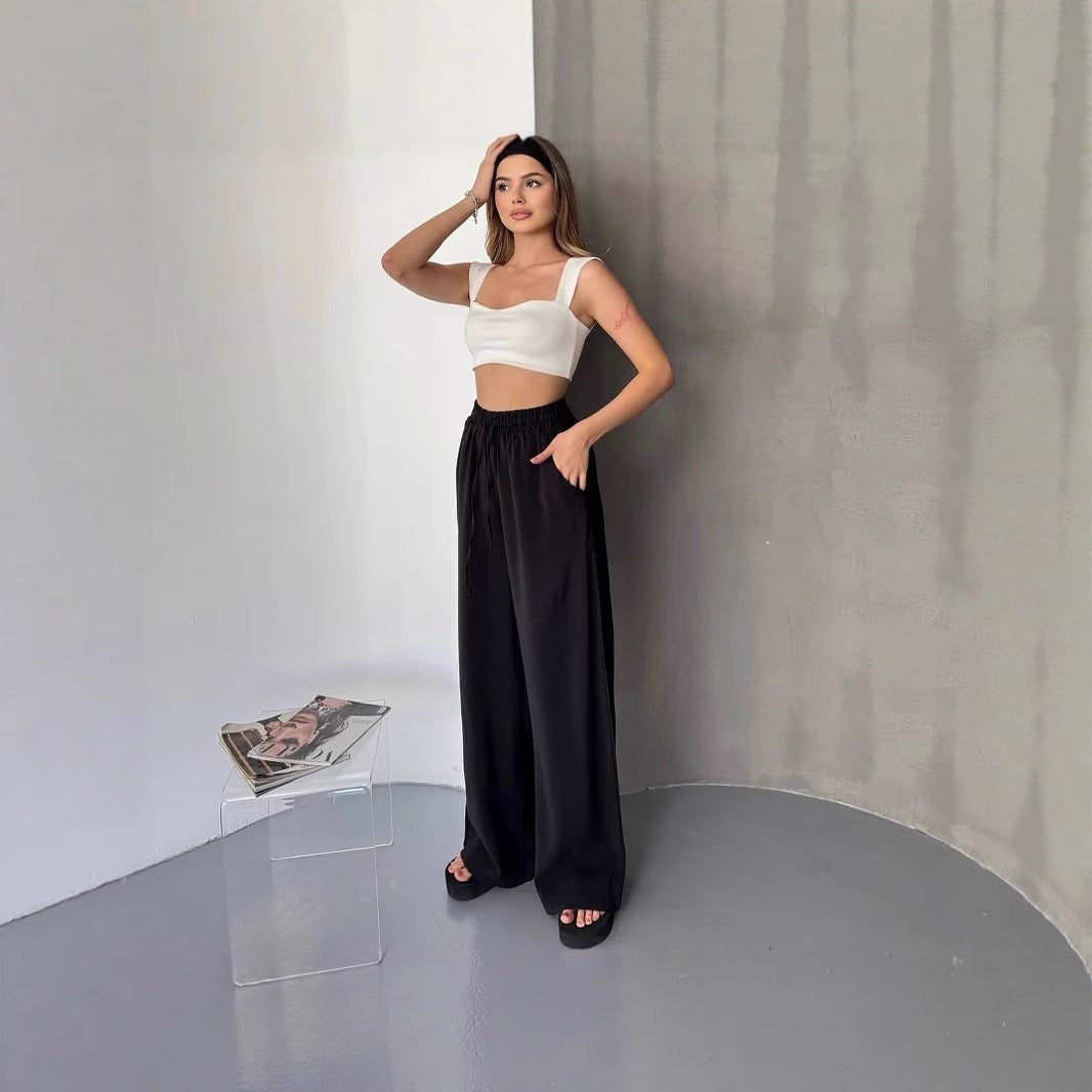 Damen Elegante und fließende Palazzo-Hose EB