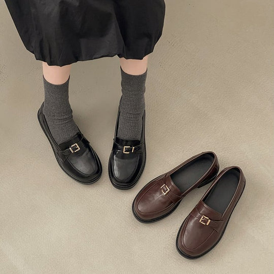 Damen elegante Mokassins mit raffiniertem Schnallenverschluss EB