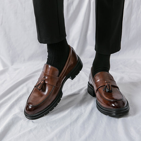 Damen elegante Loafers mit Quasten und hochwertigem Leder EB