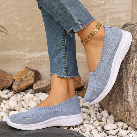 Damen Bequeme Freizeitschuhe mit elastischer Strickoberfläche EB