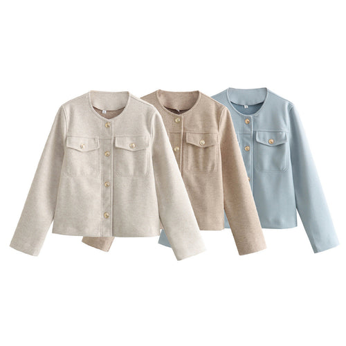 Damen moderne Jacke aus weichen Materialien mit strukturiertem Design EB