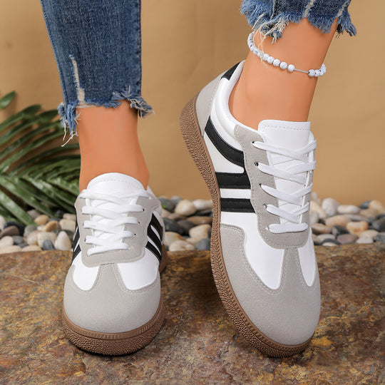 Damen sportliche Sneakers mit atmungsaktiver Oberflächenstruktur und rutschfester Laufsohle EB