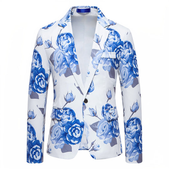 Herren eleganter Blazer mit floralem Design EB
